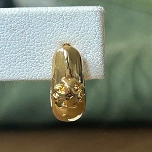 Tory Burch Huggie Hoop Kira Logo Earrings